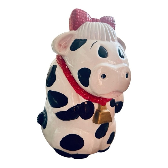 VTG Black & White Cow Ceramic Cookie Jar - Picture 9 of 10